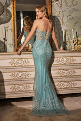 Cinderella Divine OC007 Spaghetti Strap Long Formal Prom Dress