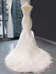 Spaghetti Straple Fully Beaded Memriad Wedding Dresses with Train VW1386
