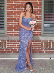 Sparkly Beaded Sequin Mermaid Prom Dress 2025 with Slit – FD5025
