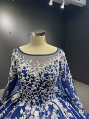 Sparkly Dark Blue Ball Gowns with Cape Debutante Princess Dresses 222228