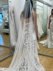 Sparkly Floral Lace Boho Mermaid Wedding Dresses Strapless TS001