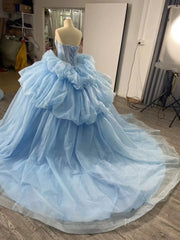 Sparkly Pink Tulle Wedding Gown Strapless Quinceanera Dress Removable Sleeves 241101