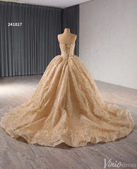 Sparkly Sequin Lace Wedding Gown Strapless Quinceanera Dress 241017