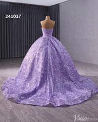 Sparkly Sequin Lace Wedding Gown Strapless Quinceanera Dress 241017