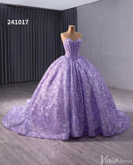 Sparkly Sequin Lace Wedding Gown Strapless Quinceanera Dress 241017