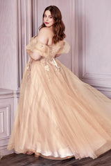 Cinderella Divine CD0191C Strapless Formal Long Plus Size Prom Dress