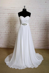 Strapless Lace Chiffon A-line Wedding Dress