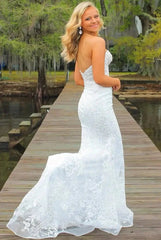 Strapless Lace Mermaid Prom Dress 2025 with Sweetheart Neck – FD5018