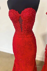 Strapless Lace Mermaid Prom Dress 2025 with Sweetheart Neck – FD5018