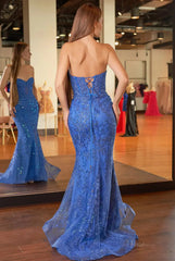 Strapless Lace Mermaid Prom Dress 2025 with Sweetheart Neck – FD5018