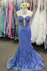 Strapless Lace Mermaid Prom Dress 2025 with Sweetheart Neck – FD5018