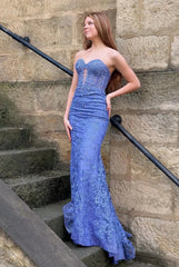 Strapless Lace Mermaid Prom Dress 2025 with Sweetheart Neck – FD5018