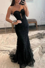 Strapless Lace Mermaid Prom Dress 2025 with Sweetheart Neck – FD5018