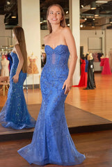 Strapless Lace Mermaid Prom Dress 2025 with Sweetheart Neck – FD5018