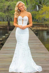 Strapless Lace Mermaid Prom Dress 2025 with Sweetheart Neck – FD5018