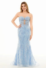 Strapless Lace Mermaid Prom Dress 2025 with Sweetheart Neck – FD5018