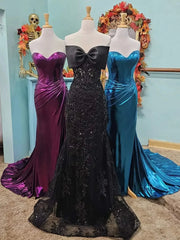 Strapless Lace Mermaid Prom Dresses 2025 with Bow – FD5059