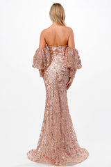 Cinderella Divine J820 Strapless Long Embellished Sexy Prom Dress