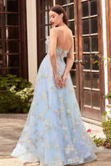 Cinderella Divine CD963 Strapless Long Prom Dress