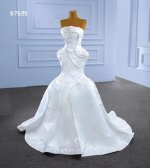 Strapless Mermaid Satin Wedding Dresses 67525