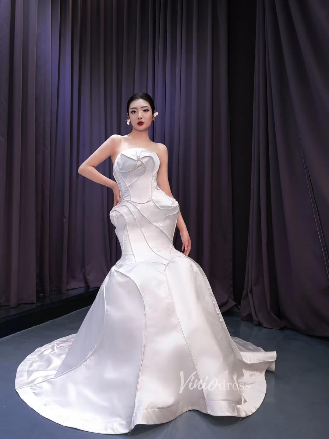 Strapless Mermaid Satin Wedding Dresses 67525
