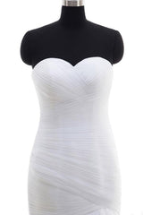 Strapless Ruffle Tulle Mermaid Wedding Dress