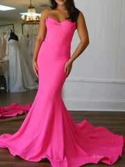 Strapless Satin Mermaid Prom Dress 2025 with Sweetheart Neck – FD5027