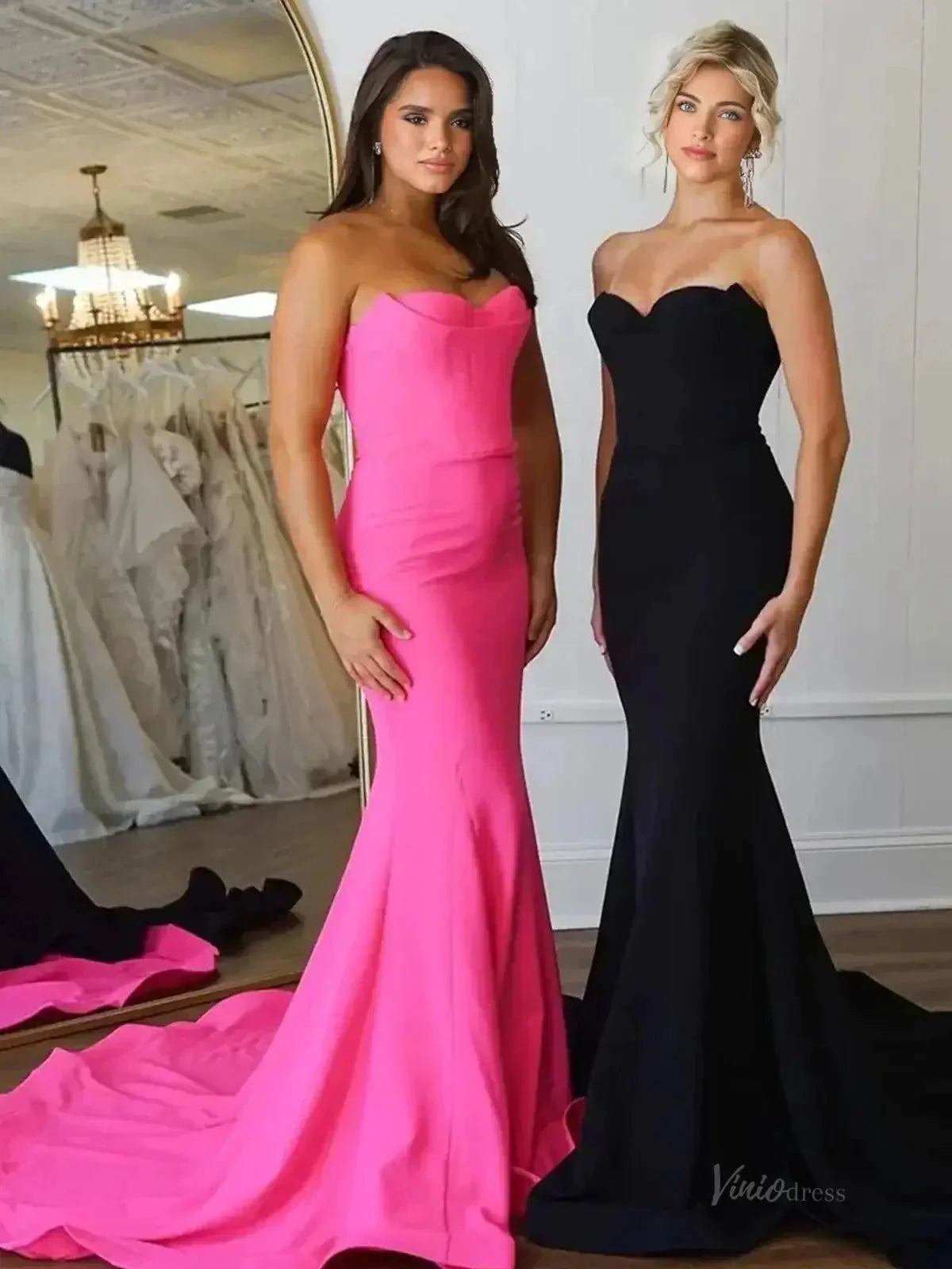 Strapless Satin Mermaid Prom Dress 2025 with Sweetheart Neck – FD5027