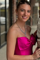 Strapless Satin Mermaid Prom Dresses 2025 with Bow – FD5058