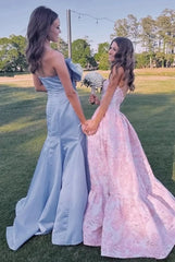 Strapless Satin Mermaid Prom Dresses 2025 with Bow – FD5058