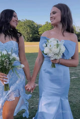 Strapless Satin Mermaid Prom Dresses 2025 with Bow – FD5058