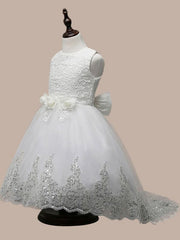 Strapless Sequined Child Princess Girl Dress Long Skirt Wedding Dress Bridesmaid Dress 2-12 Years
