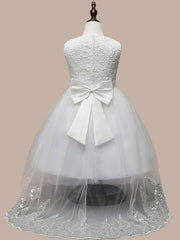 Strapless Sequined Child Princess Girl Dress Long Skirt Wedding Dress Bridesmaid Dress 2-12 Years