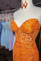 Strapless Short Yellow Lace Prom Dresses, Short Yellow Lace Formal Graduation Dresses