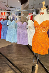 Strapless Short Yellow Lace Prom Dresses, Short Yellow Lace Formal Graduation Dresses