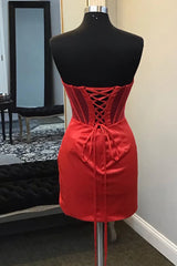 Strapless transparent tight corset back to school dress