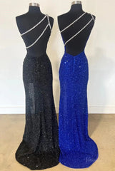 Stunning Sequin Mermaid Prom Dresses 2025 with Slit & One Shoulder – FD5060