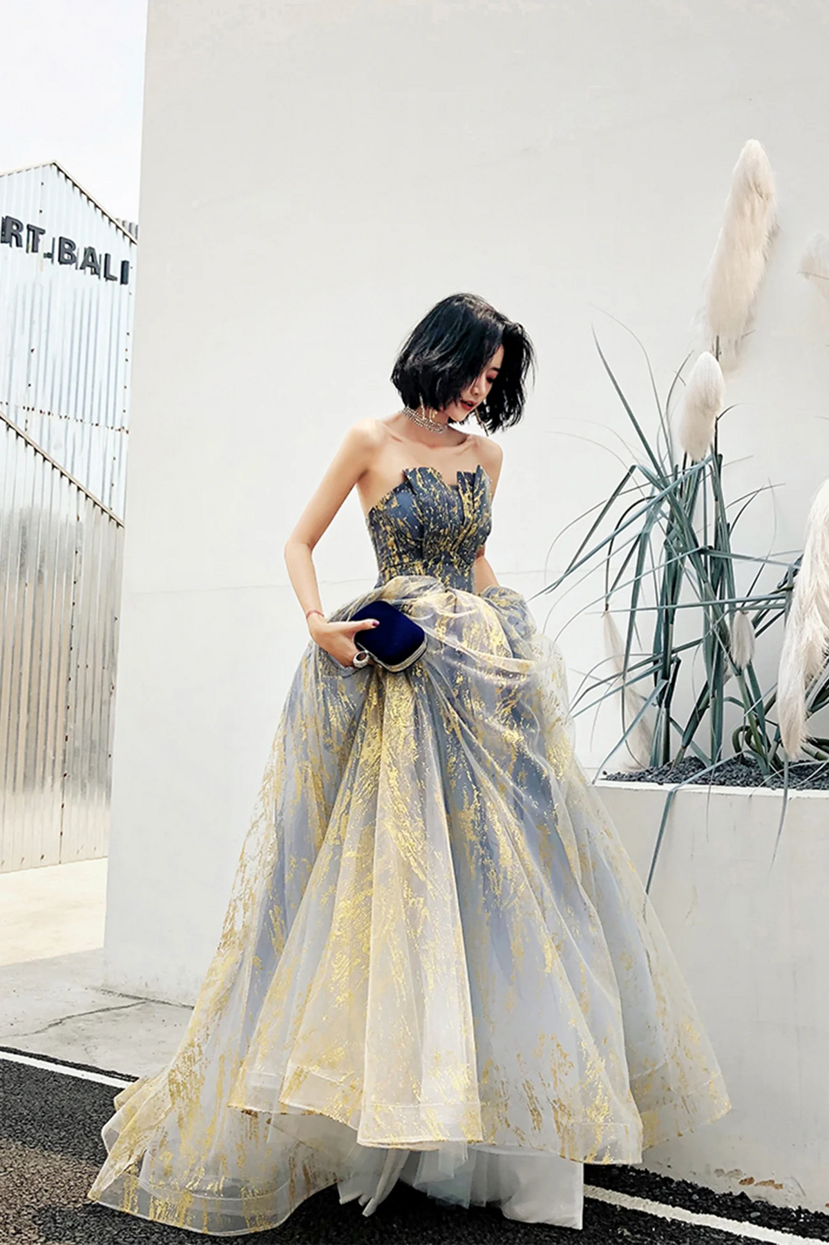 Élégants paillettes en tulle, longue robe de bal, robe de fête en soirée en ligne A-Line
