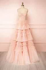 Sweetheart Black Ruffle Prom Dress Tiered Tulle Wedding Dresses FD1153