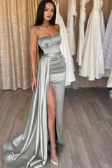 Sweetheart Mermaid Evening Dress Satin With Split