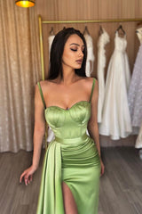Sweetheart Mermaid Evening Dress Satin With Split