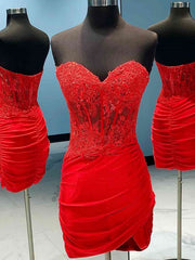 Couvre-cœur cou court -rieur robes de bal en dentelle rouge, robes de retour formelles en dentelle rouge