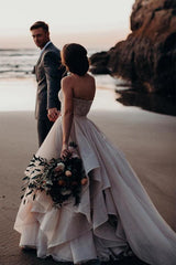A-line Sweetheart Neck Beaded Bodice Wedding Gowns Wedding Dresses