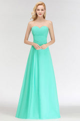 Sweetheart Pleated Chiffon Bridesmaid Dress Sleeveless