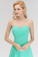Sweetheart Pleated Chiffon Bridesmaid Dress Sleeveless