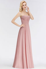 Sweetheart Pleated Chiffon Bridesmaid Dress Sleeveless