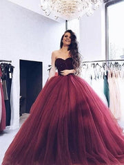 Sweetheart Sleeveless Sweep/Brush Train With Beading Tulle Dresses