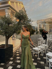 Moss Sweetheart Prom Dresses Pleated Chiffon Dress Formal Long