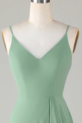 Spaghetti Straps Long Bridesmaid Dress