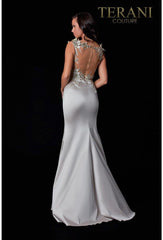 Terani Couture 2111E4751 Evening Dress With Sheer Embellished Top Sale